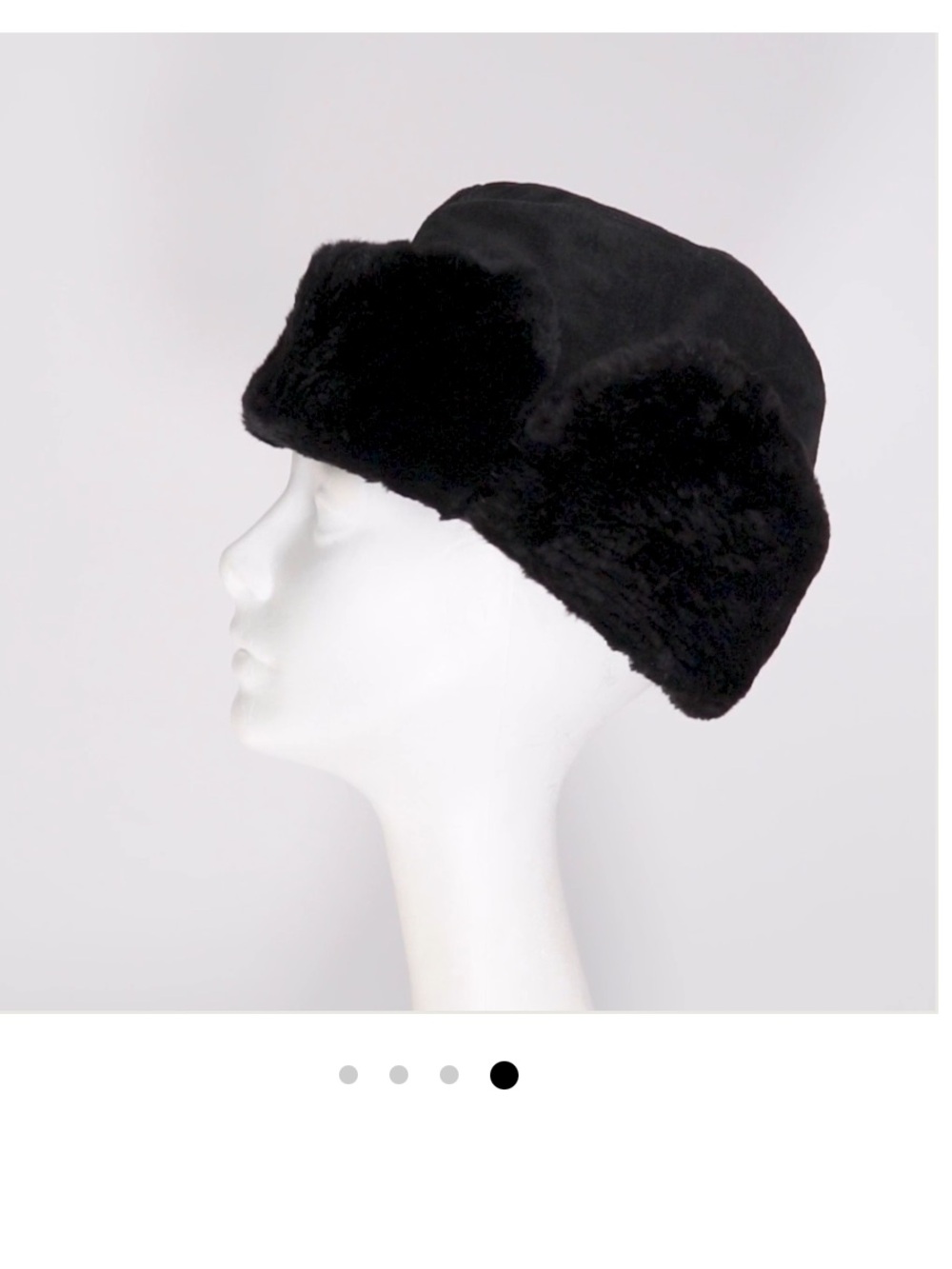Crown cap Sheared Beaver with Suede Ambassador Hat - Black